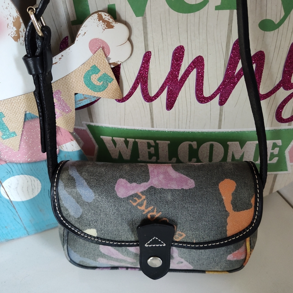 Vintage Dooney & Bourke Handprints Wristlet Autism Awareness Mini Shoulder Bag